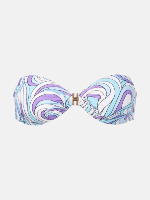 Istanbul printed bandeau bikini top