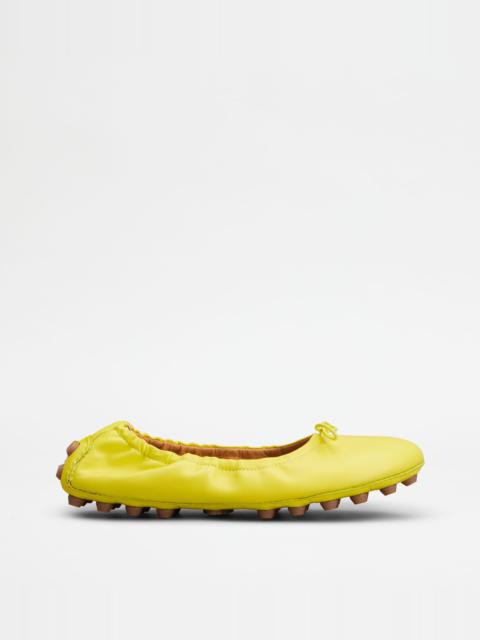 BUBBLE BALLERINAS IN LEATHER - YELLOW