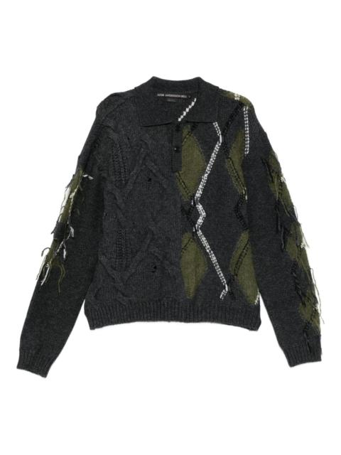 cable-knit polo shirt