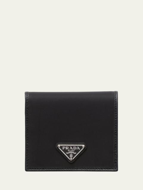 Men's Nylon and Saffiano Bifold Wallet
