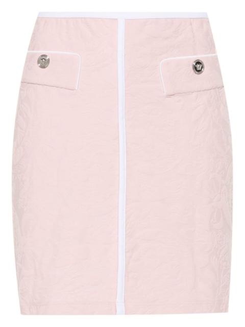 patterned-jacquard mini skirt