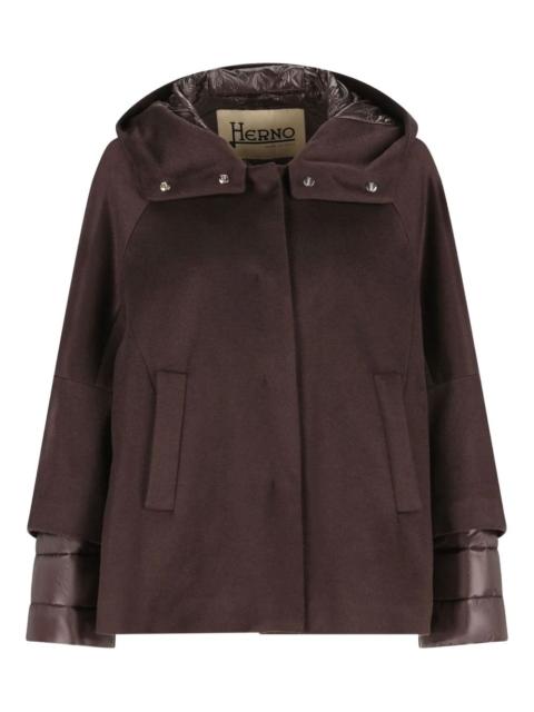 hooded panelled jacket