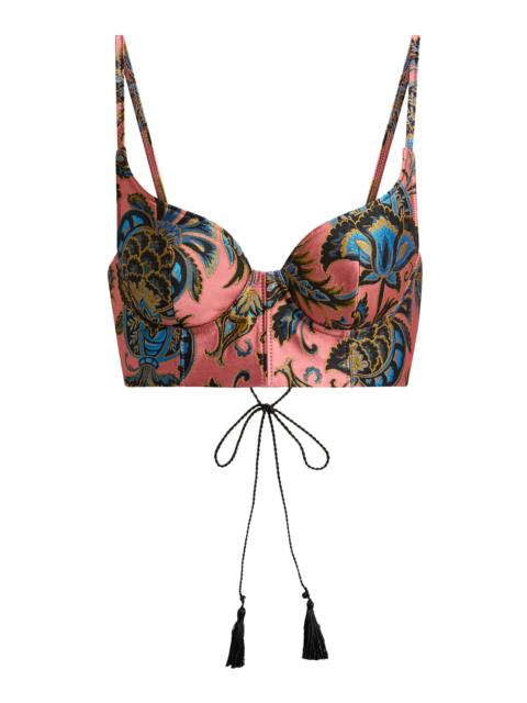 Lightweight Brocade Bustier Top multi