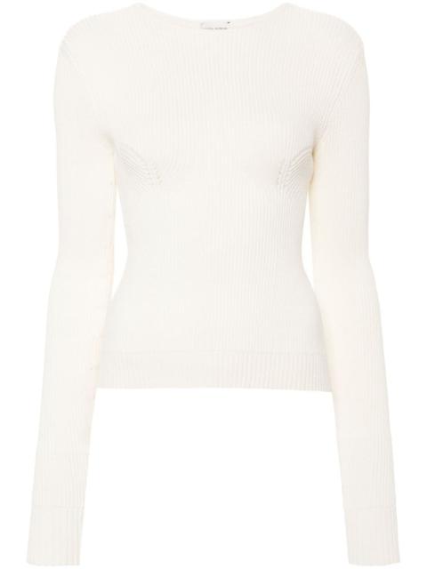 long-sleeve ribbed jumper