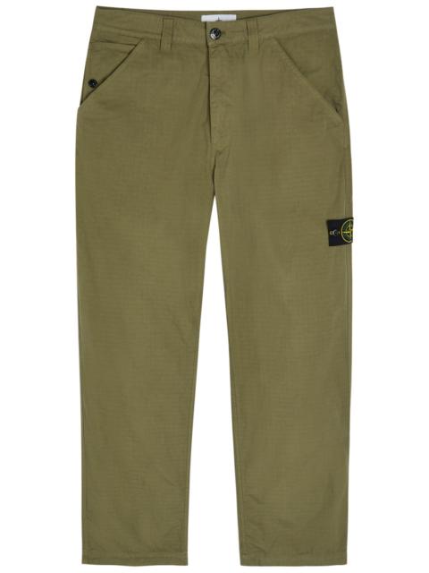 Stone Island Cotton Ripstop Straight-leg Cotton Trousers