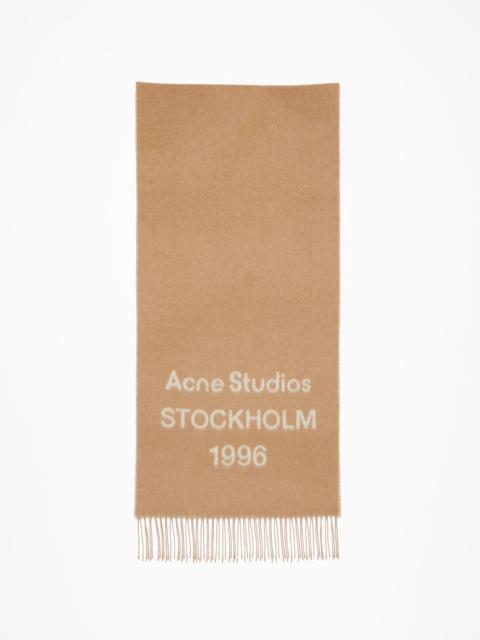 Logo jacquard scarf - Camel/ecru
