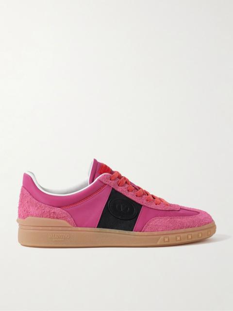 Upvillage Rubber-Trimmed Nylon, Suede and Leather Sneakers Pink