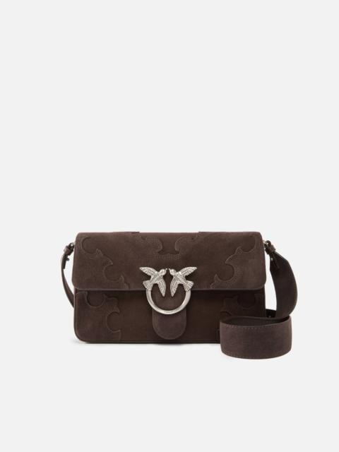 LOVE BAG ONE SLOUCHY MEDIUM SHOULDER BAG IN SUEDE WITH INLAYS