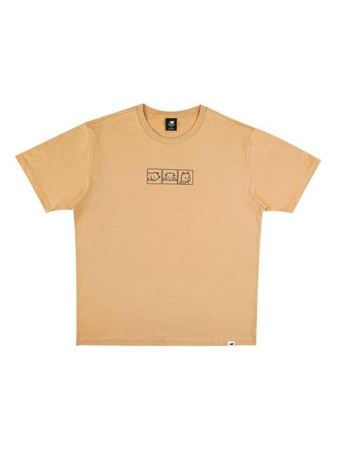 New Balance x Noritake Crossover Funny Pattern Printing Sports Round Neck Short Sleeve Turmeric T-Sh