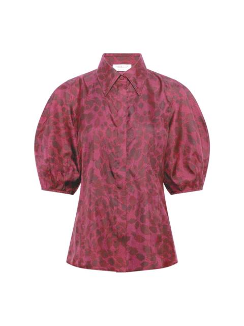 Sansi Top in Fuchsia Printed Silk