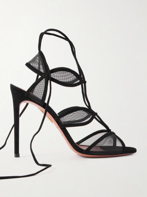 Fatal Attraction 105 Suede-trimmed Mesh Sandals
