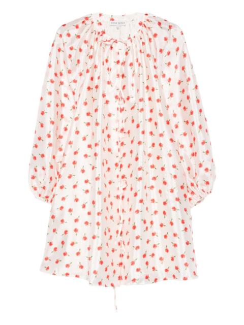 tie floral mini dress