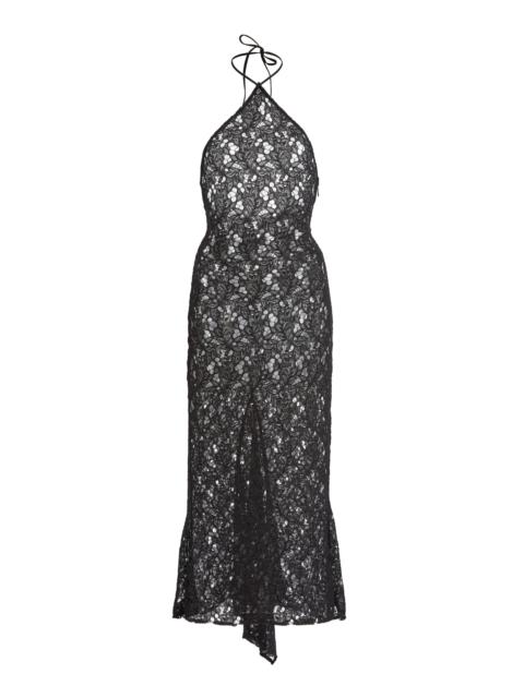 Anthonia Lace Halter Dress black