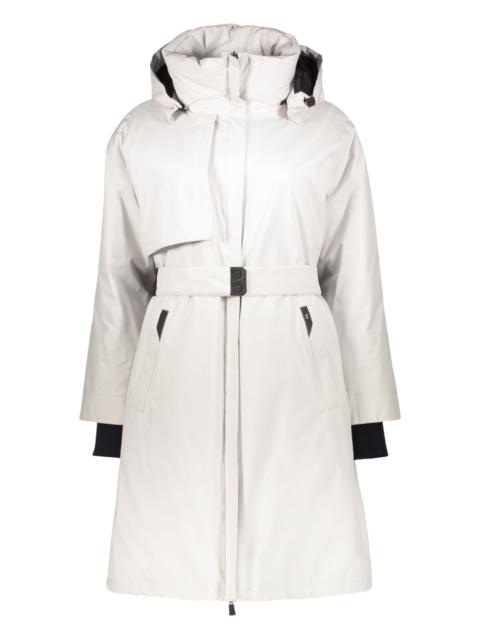 hooded belted coat