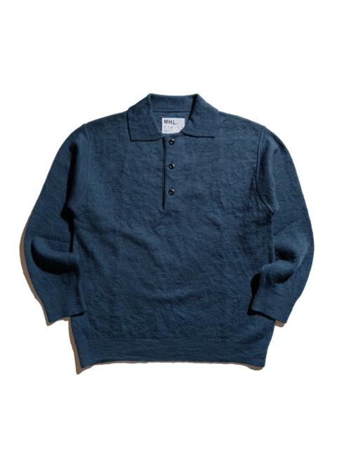 MHL Oversized Knitted Polo Dry Wool Uniform Blue