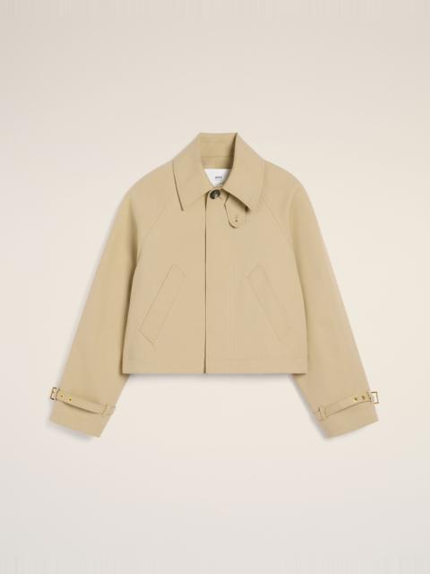 BEIGE COTTON BUTTONED JACKET