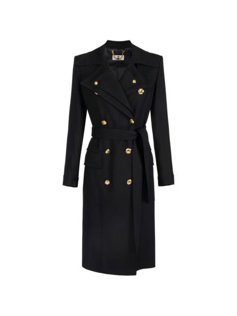 double-breasted flap-pocket trench coat