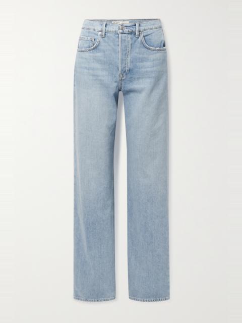 Brooklyn distressed high-rise straight-leg jeans