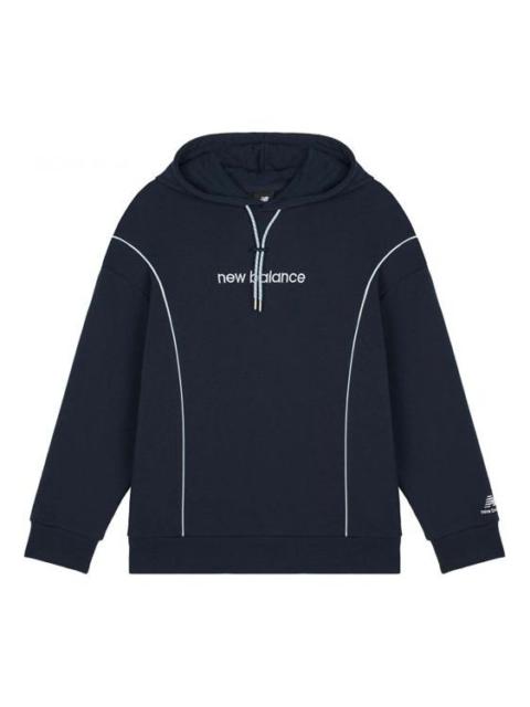 (WMNS) New Balance Athletics Fleece Sweatshirt 'Navy White' AWT11502-ECL