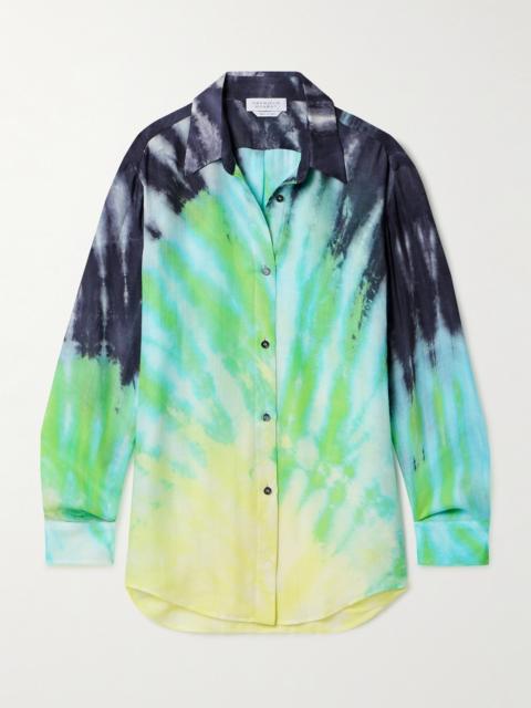Ferrara Tie-dyed Cashmere, Silk And Wool-blend Twill Shirt