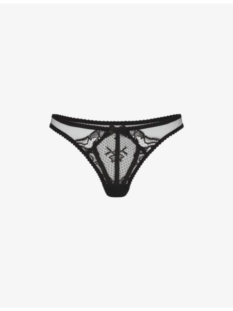 Rozlyn low-rise lace mesh thong