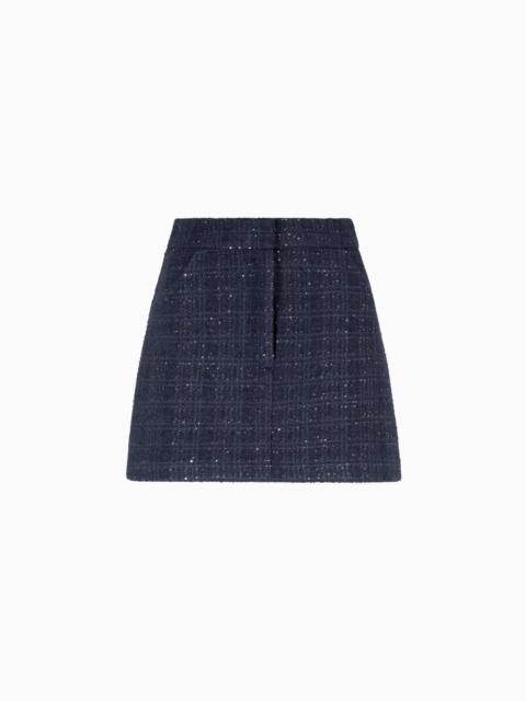 LUREX TWEED MINI SKIRT WITH MICRO SEQUINS