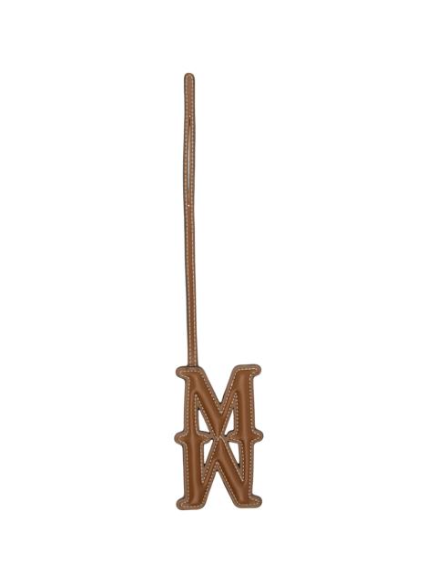 Brown Leather Monogram Keychain