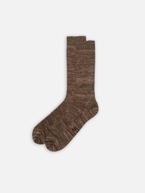 Rasmusson Mens Rib Sock Brownmelange