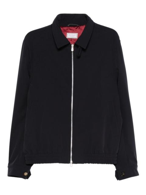 zip-fastening elasticated-hem bomber jacket