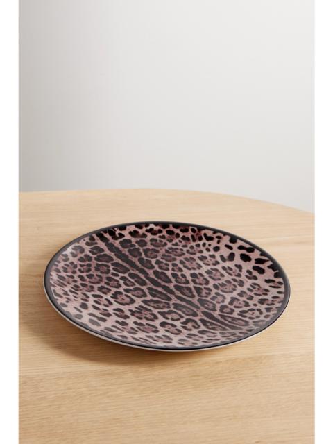 Leopard-print Porcelain Charger Plate