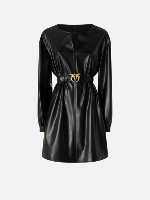 SHORT LEATHER-EFFECT DRESS
