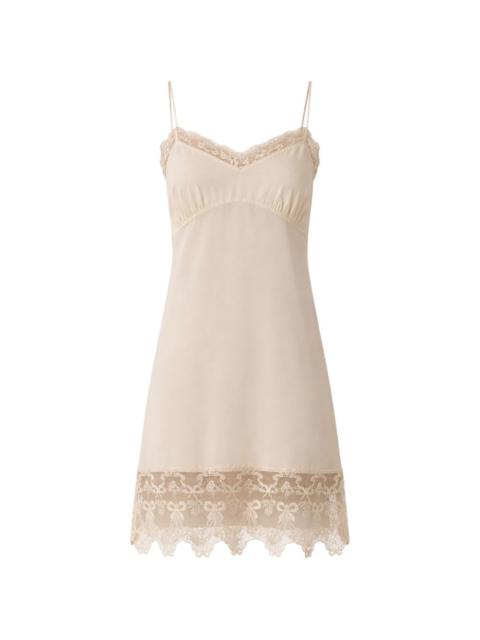 lace-trim V-neck dress