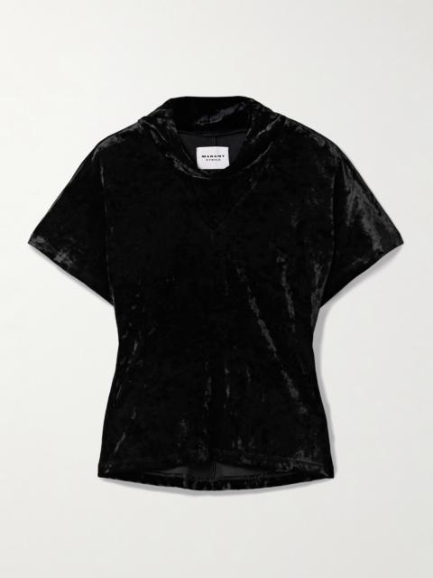 Hailey Draped Velvet T-shirt