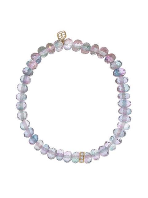 Wheel Rondelle Rainbow Quartz Bead Bracelet