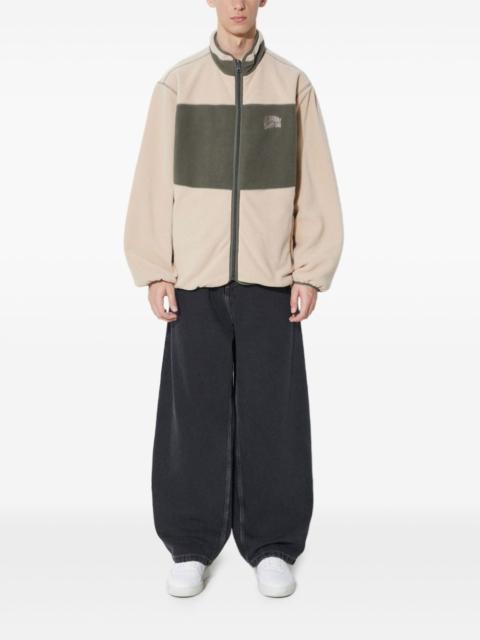 colour-block fleece jacket