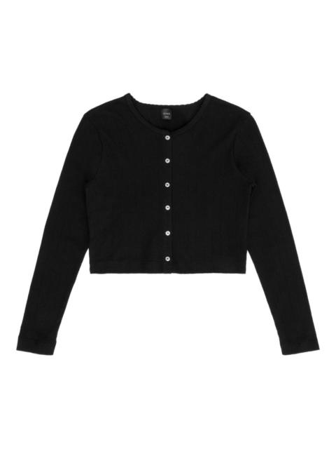 pointelle button cardigan