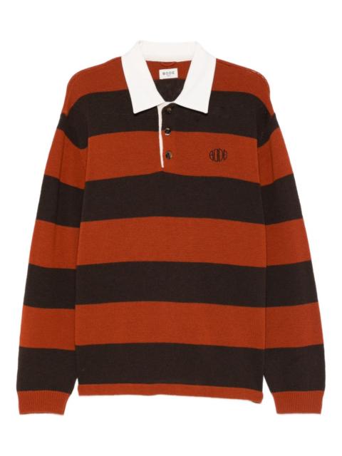 striped-collared polo shirt