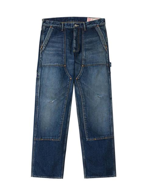 Washed Seagull Print Regular Fit Painter Jeans