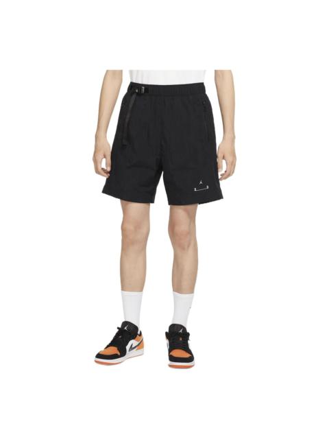 Air Jordan Solid Color Logo Woven Casual Shorts Black DQ7876-010