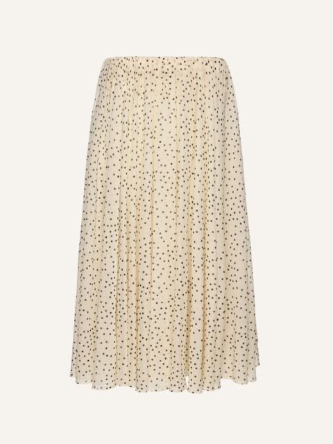 Sheer midi skirt in cream dots