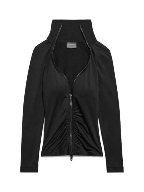 Women's Bra Cup Zip-up Jacket in Black