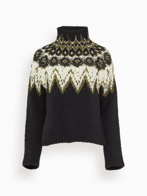 Lizzy Sweater in Textured Fairisle Black Multi