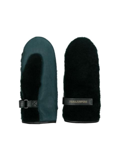 logo-print sheepskin gloves