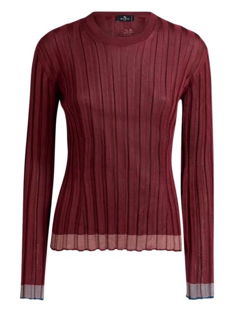 ribbed long-sleeved sweatshirt