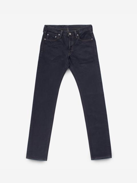 IH-777S-21OD 21OZ SELVEDGE DENIM SLIM TAPERED CUT JEANS - INDIGO OVERDYED BLACK