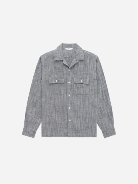 Camp Shirt - Black Cotton/Linen HBT