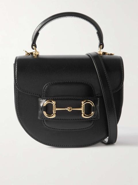 1955 horsebit-embellished textured-leather shoulder bag