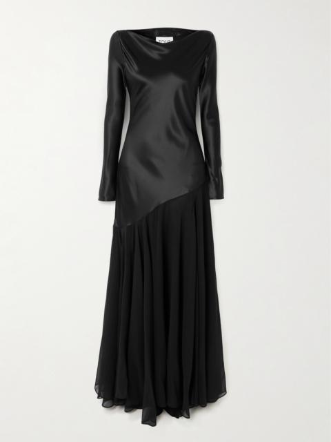 Cordelia Silk-satin And -chiffon Gown