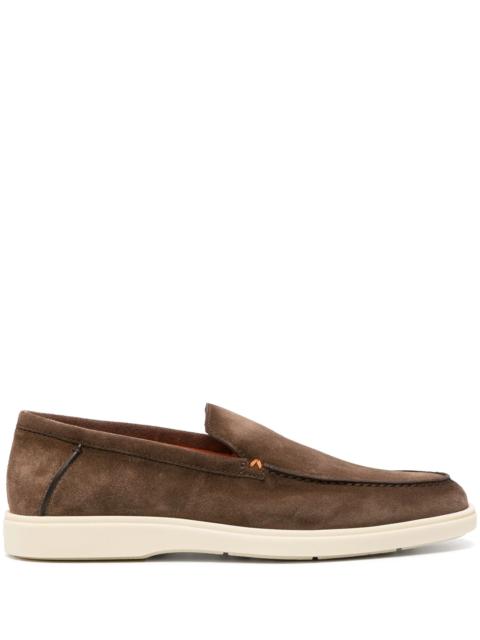 Santoni Almond-toe Suede Loafers