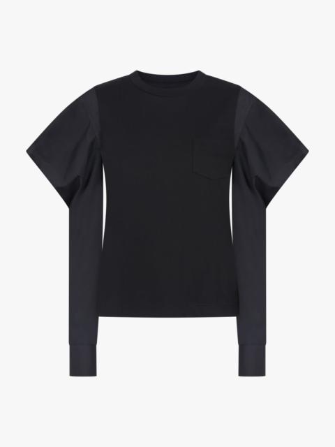 L/S TOP WITH COWL SLEEVE | BLACK